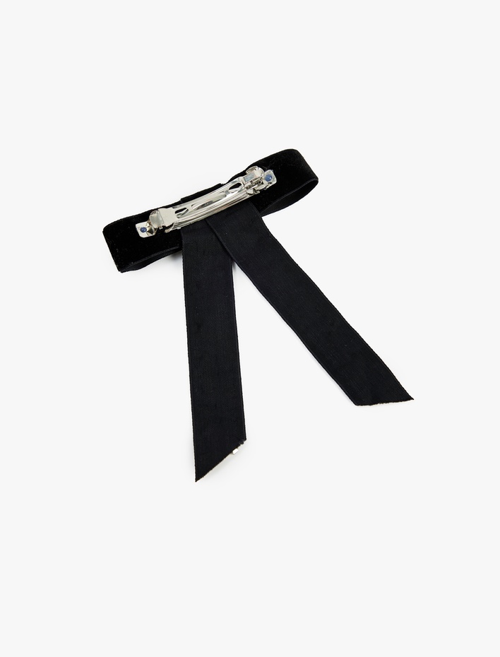 Kadın Boncuk Detaylı Fiyonklu Saç Tokası