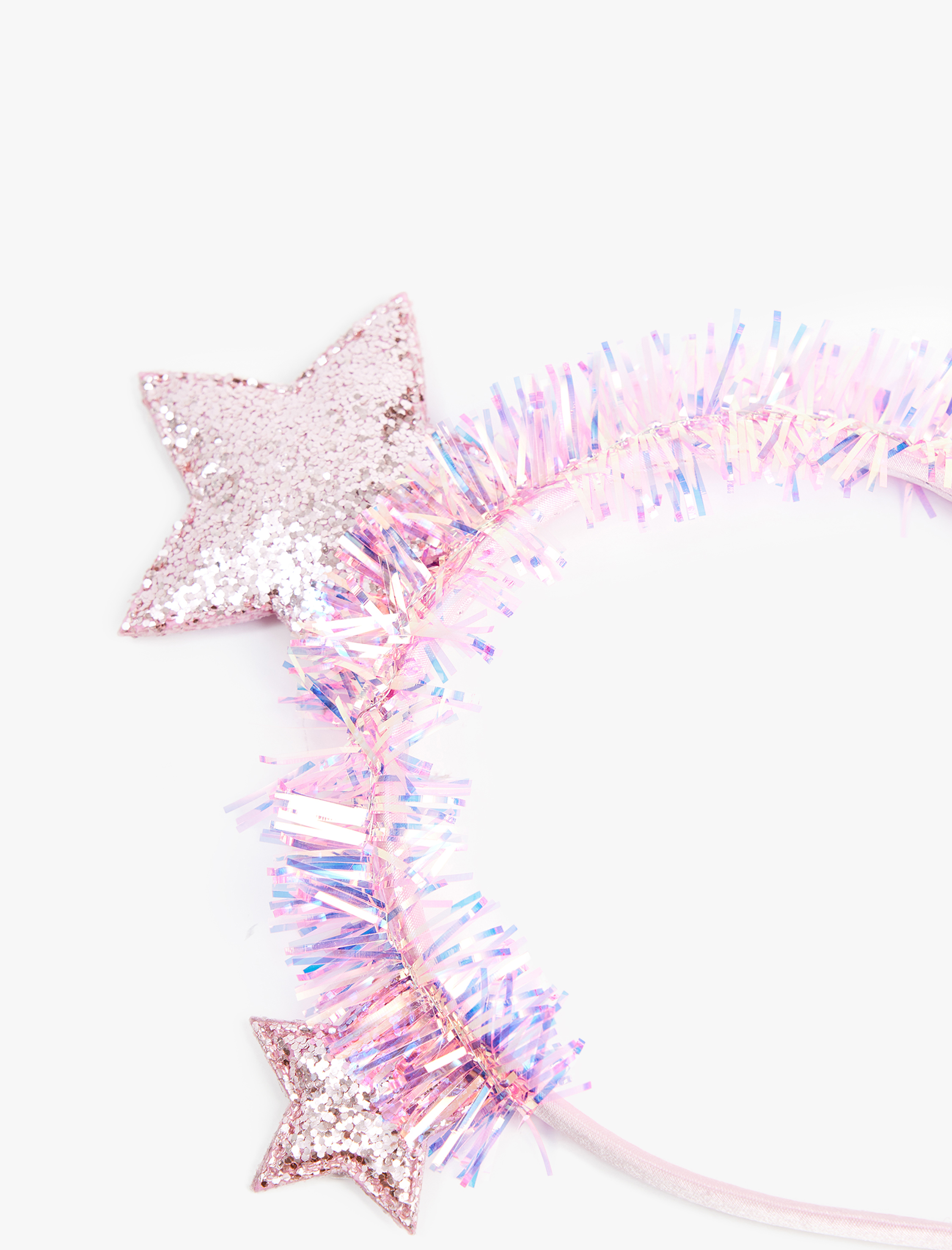  Kız Çocuk Yıldız Aplike Detaylı Simli Yılbaşı Tacı