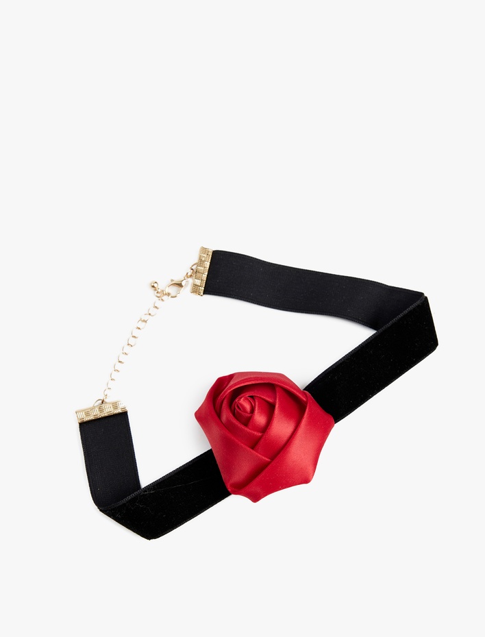 Kadın Çiçekli Choker Kolye