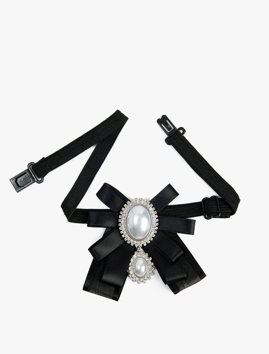  Kadın Kurdeleli Taşlı Choker Kolye