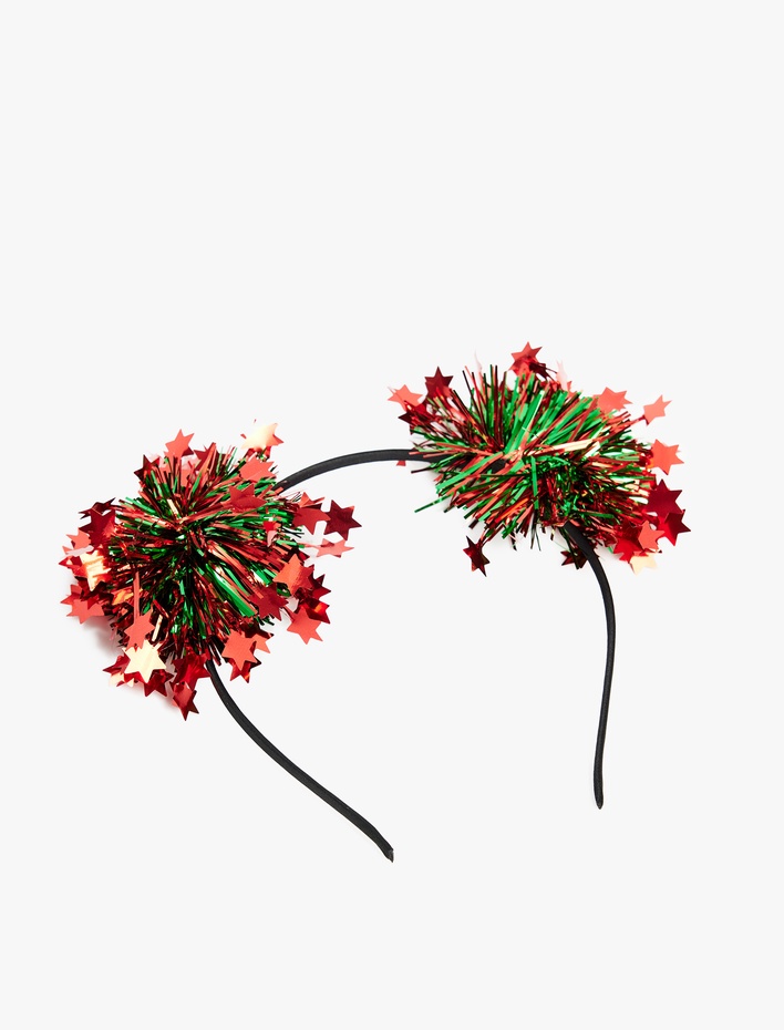 Kadın Ponpon Detaylı Yılbaşı Tacı