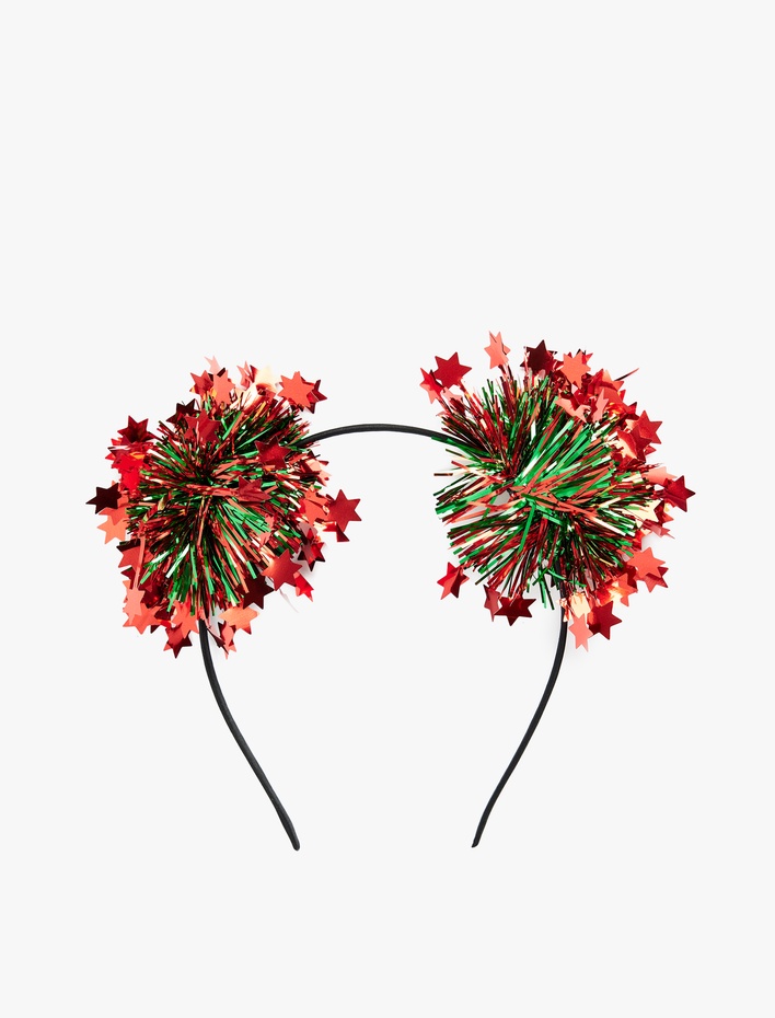 Kadın Ponpon Detaylı Yılbaşı Tacı