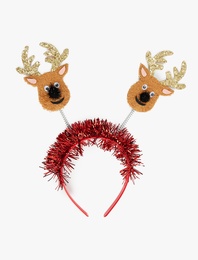 Geyik Aplikeli Pullu Payetli Yılbaşı Tacı