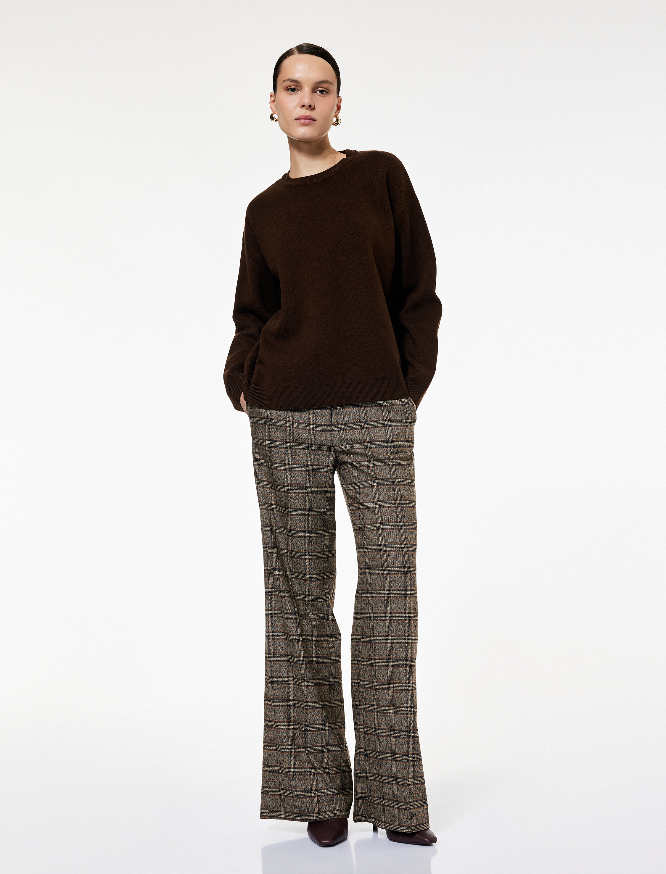   Bisiklet Yaka Uzun Kollu Triko Oversize Kazak