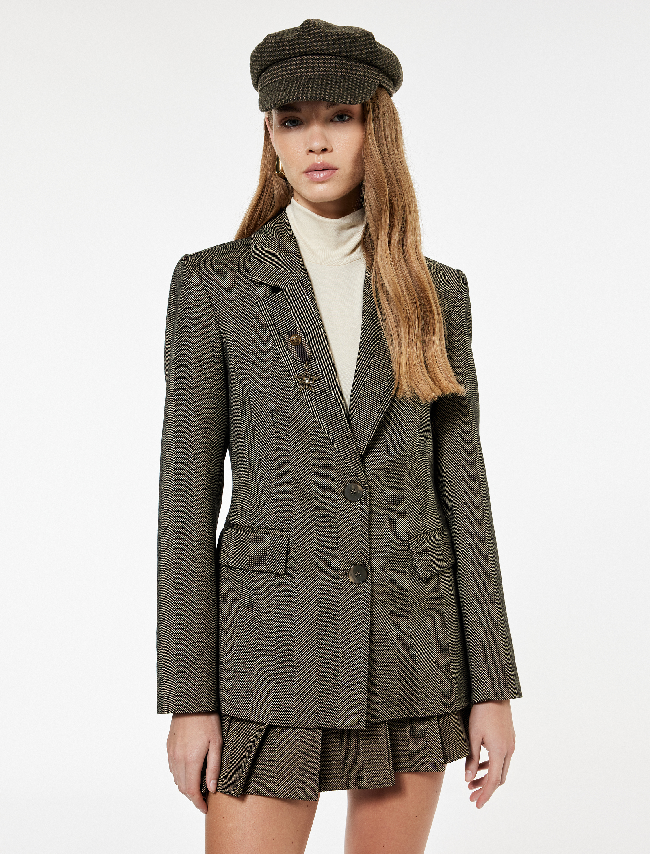   Koton X Sima Tarkan - Düğmeli Uzun Kollu Broş Detaylı Slim Fit Blazer Ceket