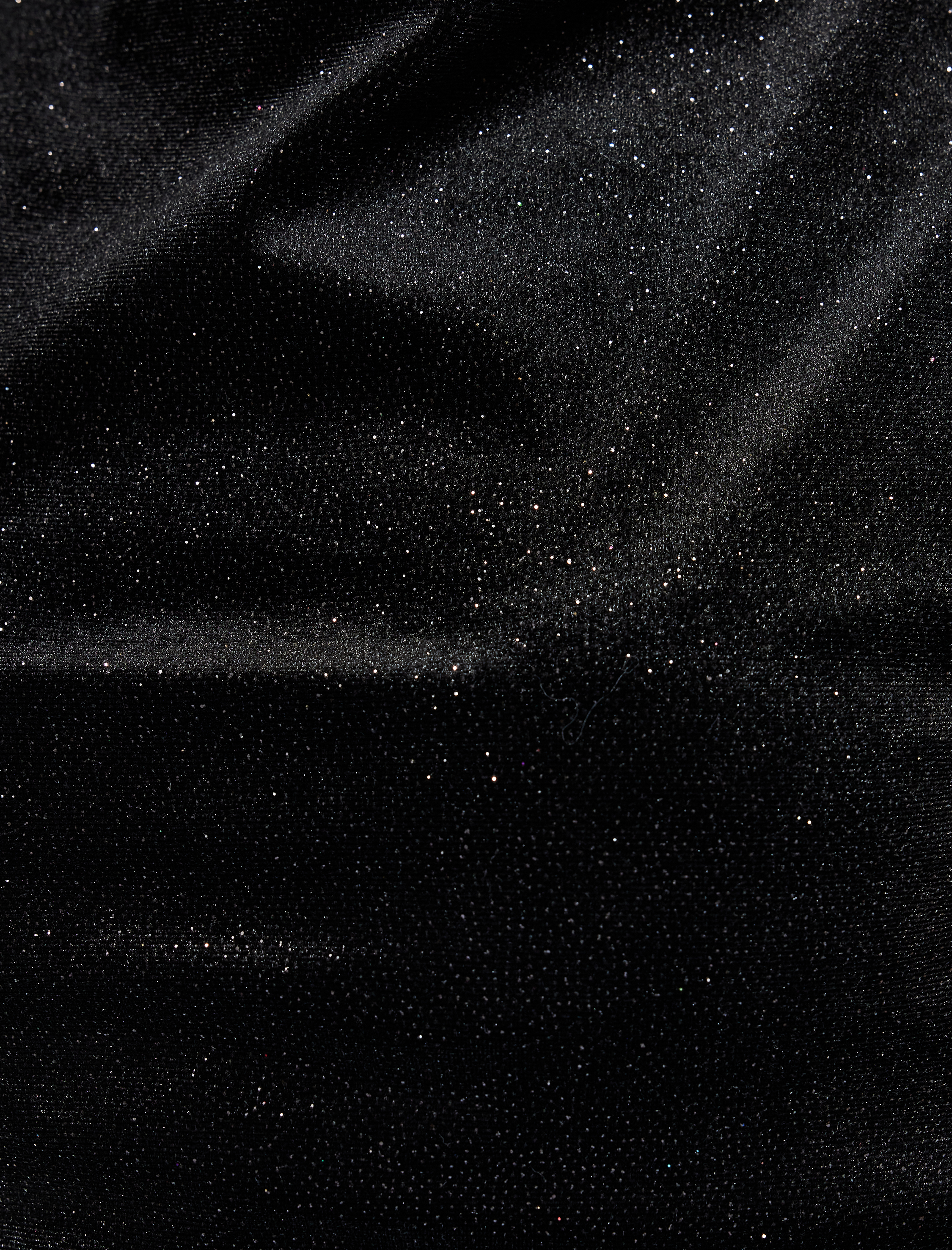 Kolsuz Yuvarlak Yaka Simli Uzun Kadife Elbise