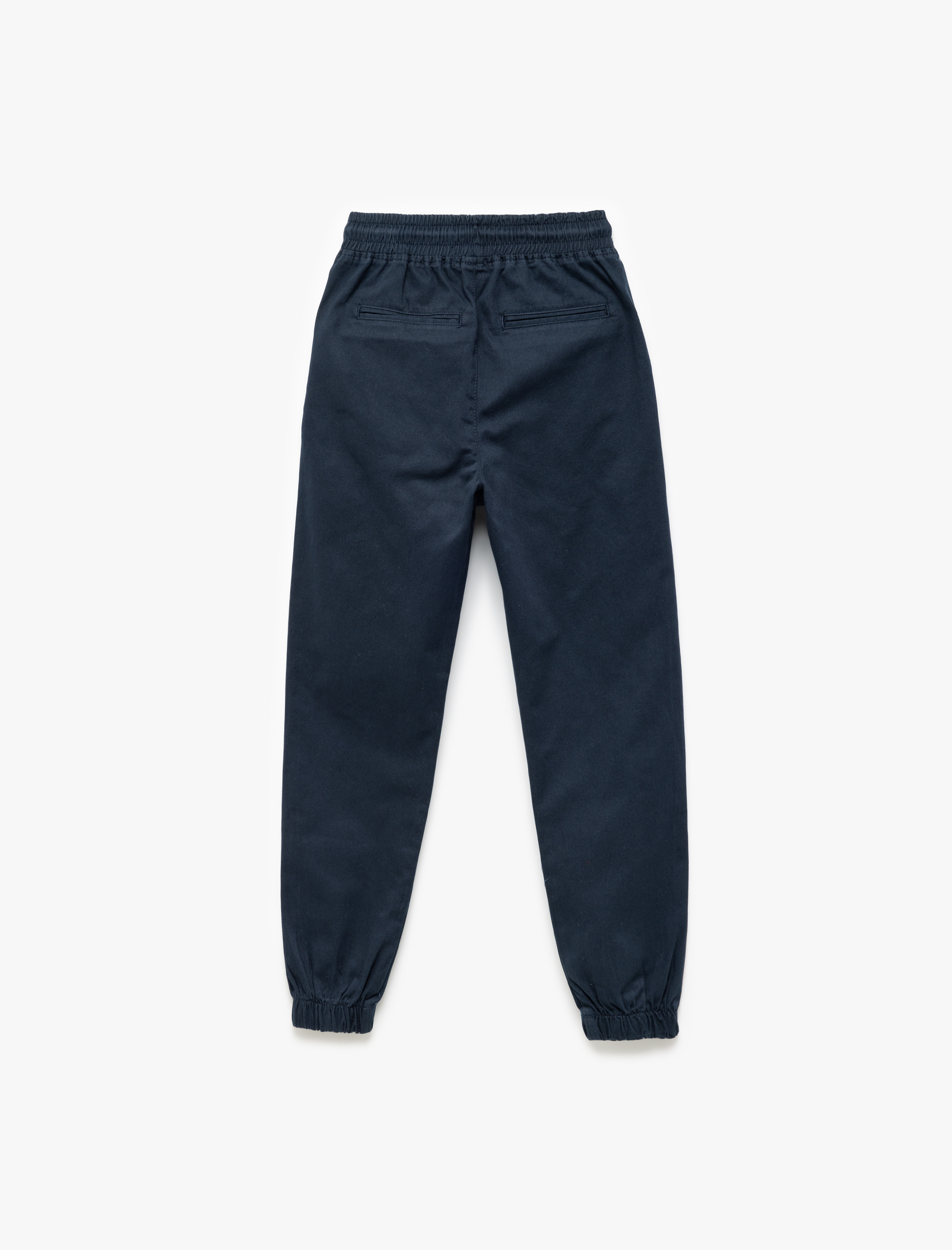  Erkek Çocuk Beli Bağcıklı Cep Detaylı Pamuklu Gabardin Jogger Pantolon