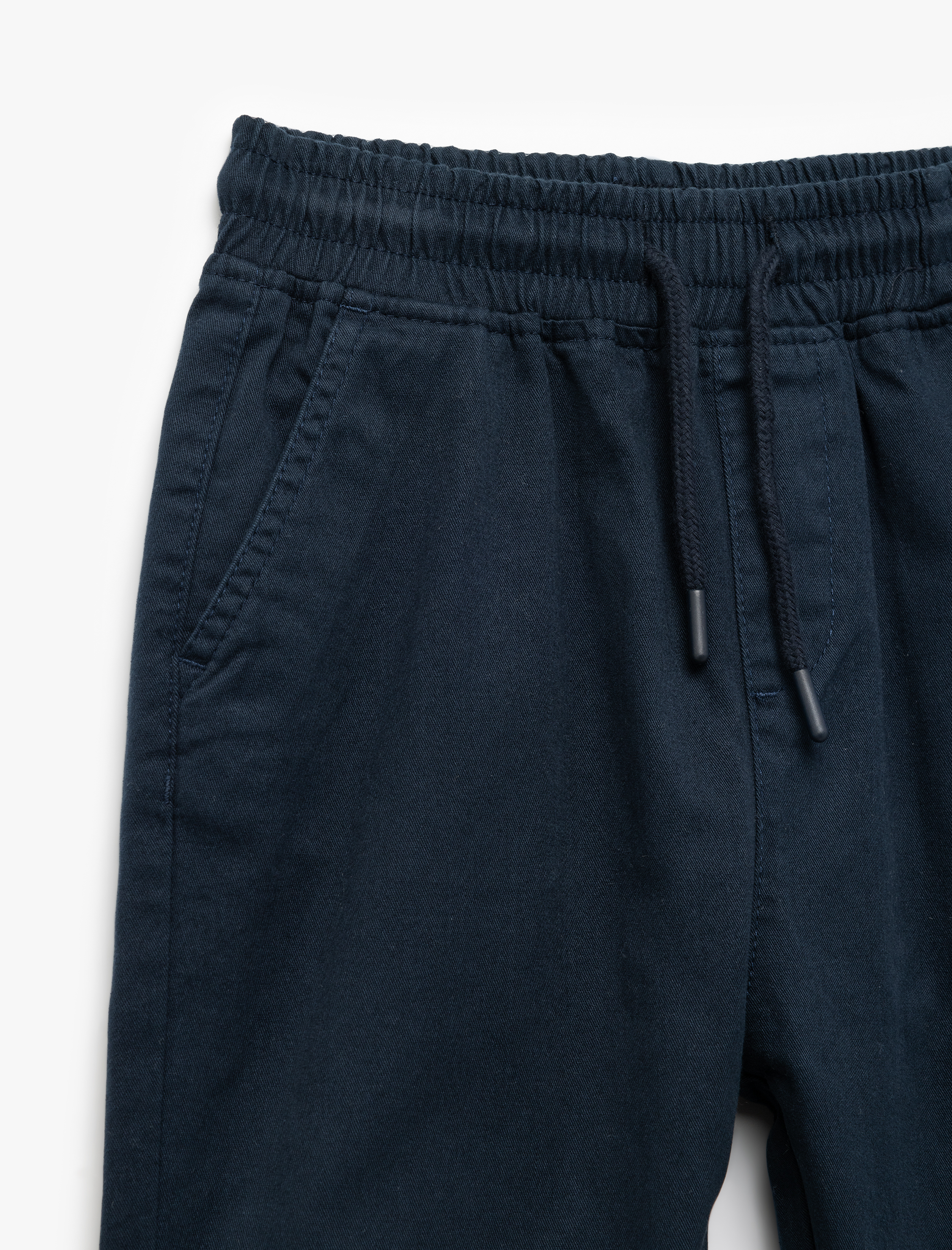  Erkek Çocuk Beli Bağcıklı Cep Detaylı Pamuklu Gabardin Jogger Pantolon