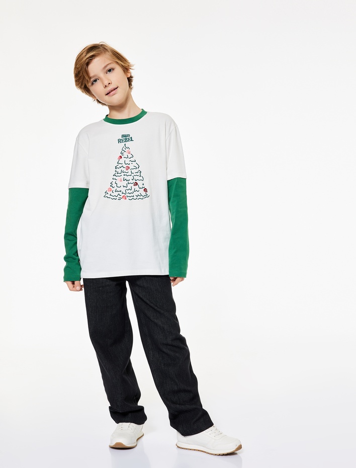 Erkek Çocuk Pamuklu Rahat Kesim Denim Pantolon