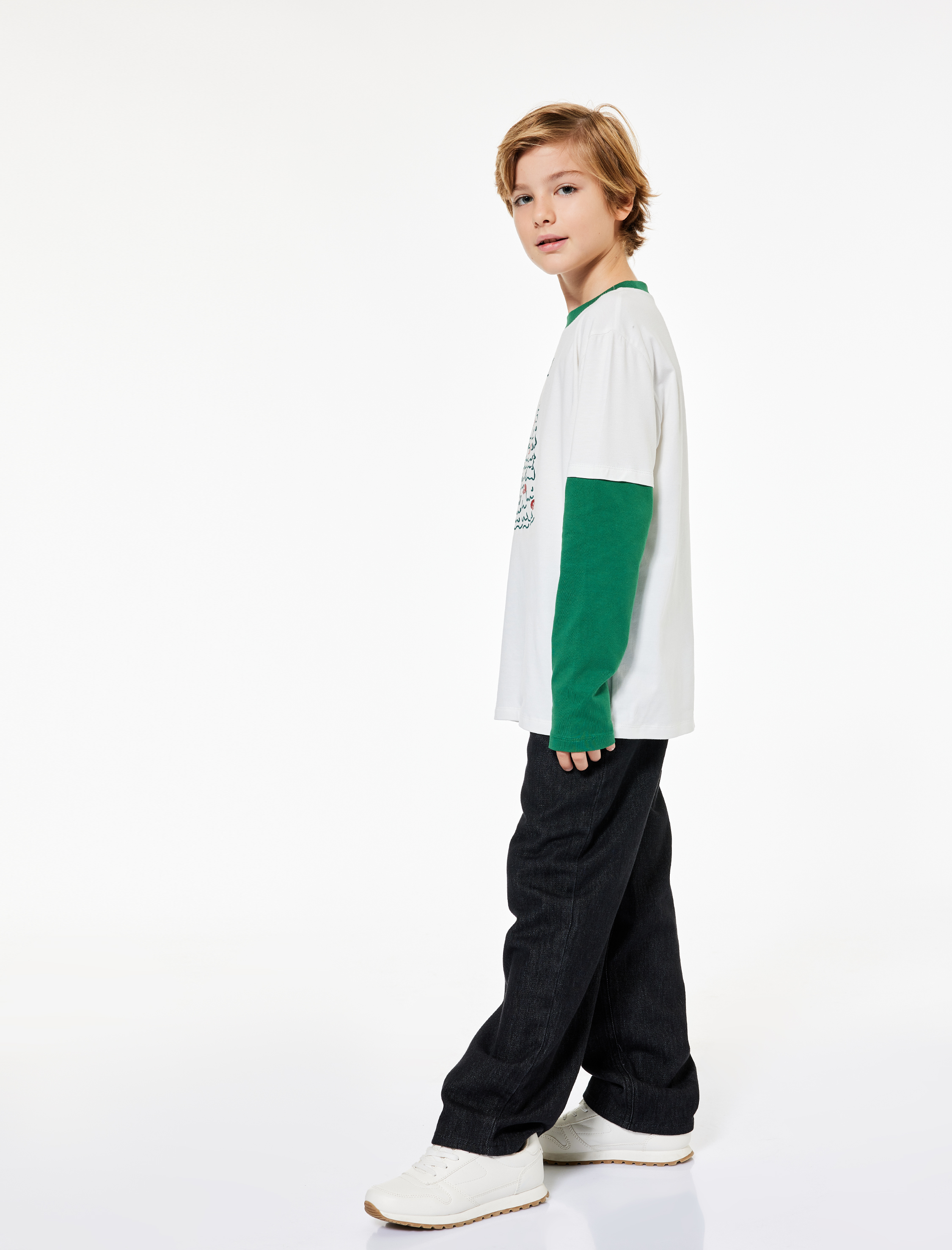  Erkek Çocuk Pamuklu Rahat Kesim Denim Pantolon