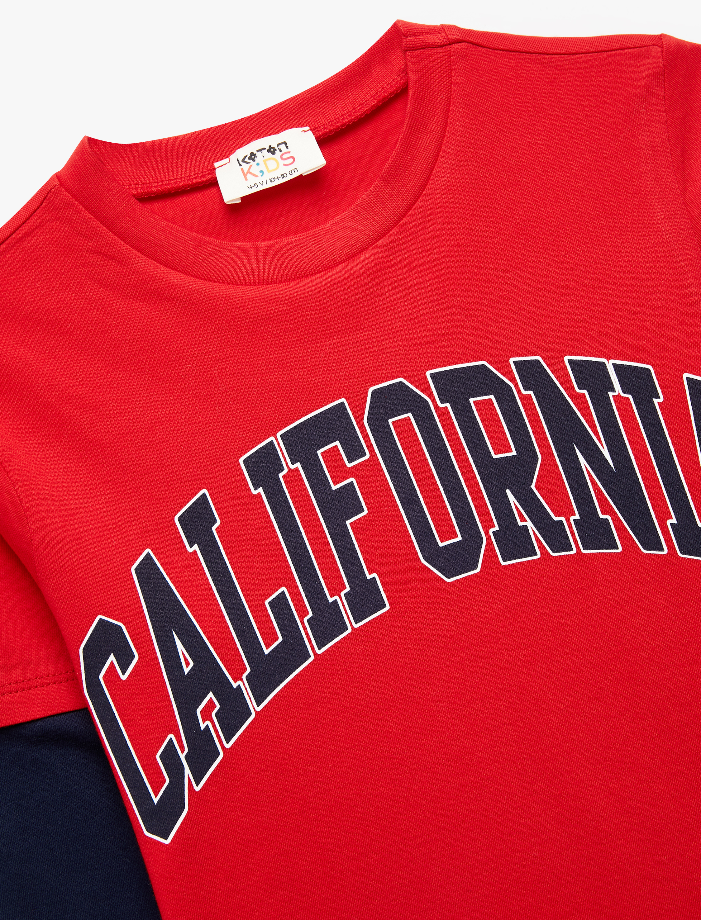  Erkek Çocuk Pamuklu Uzun Kollu Bisiklet Yaka Baskılı Tişört