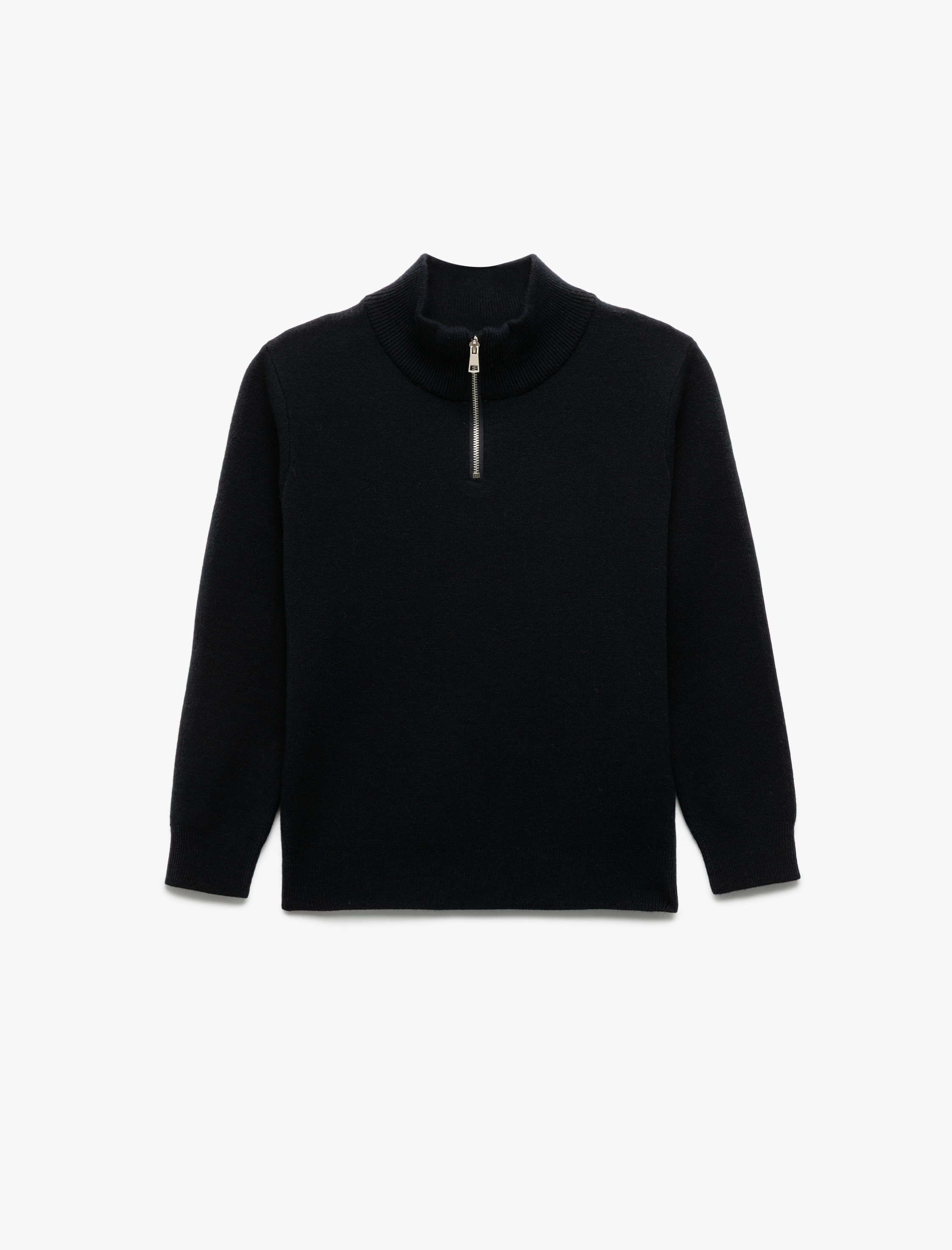  Erkek Çocuk Yarım Fermuarlı Uzun Kollu Viskon Karışımlı Triko Kazak