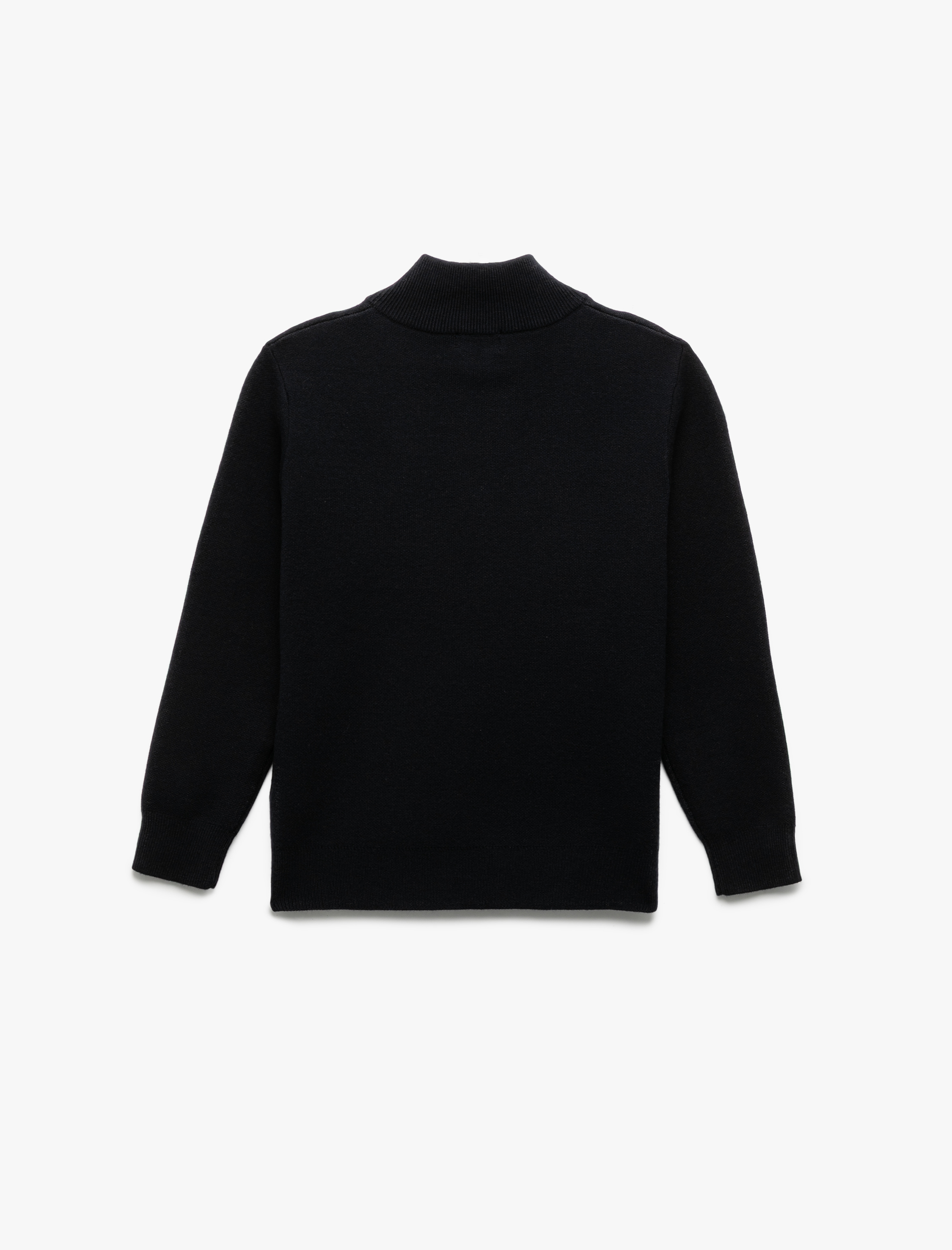  Erkek Çocuk Yarım Fermuarlı Uzun Kollu Viskon Karışımlı Triko Kazak