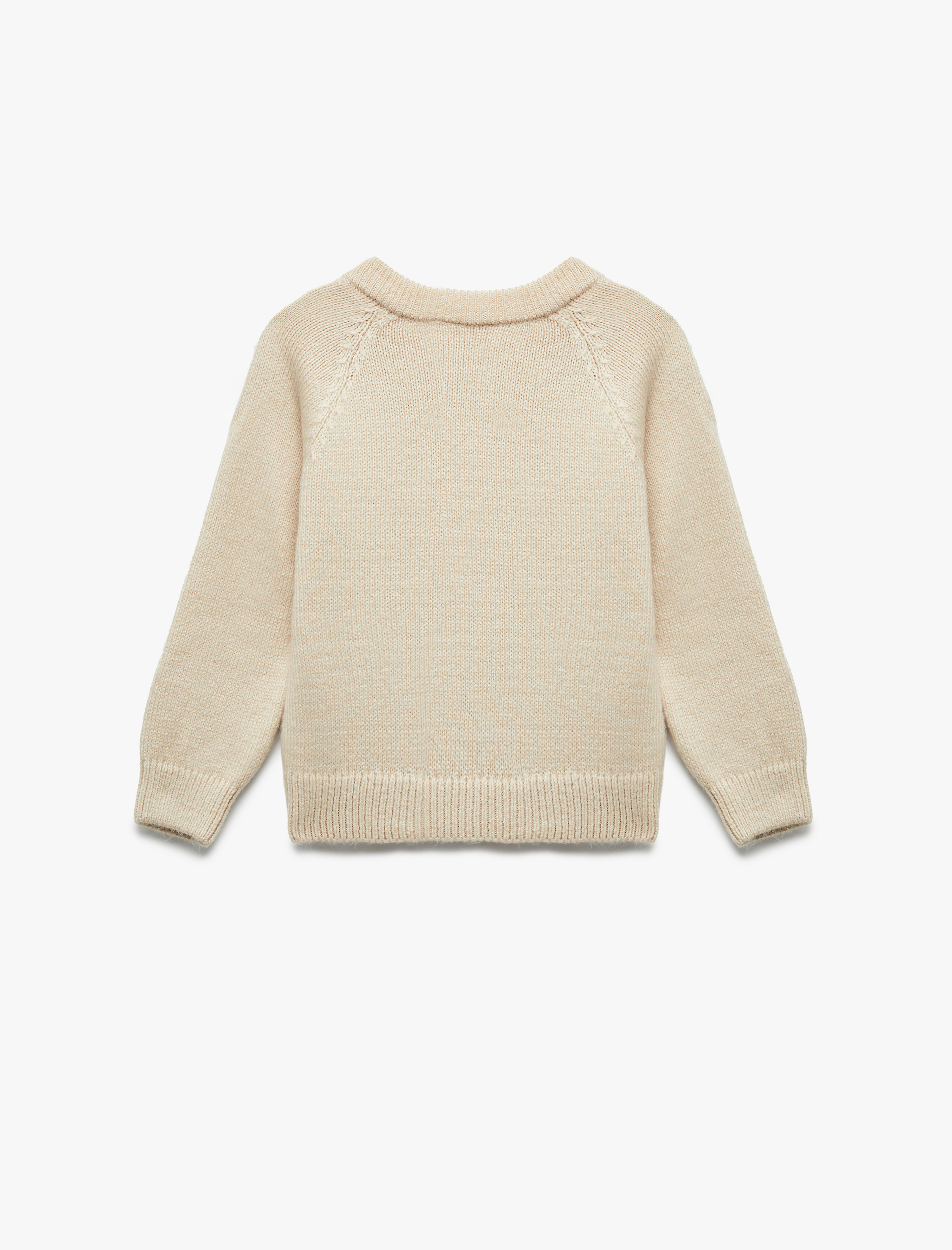  Kız Çocuk Taş Detaylı Uzun Kollu Bisiklet Yaka Triko Kazak