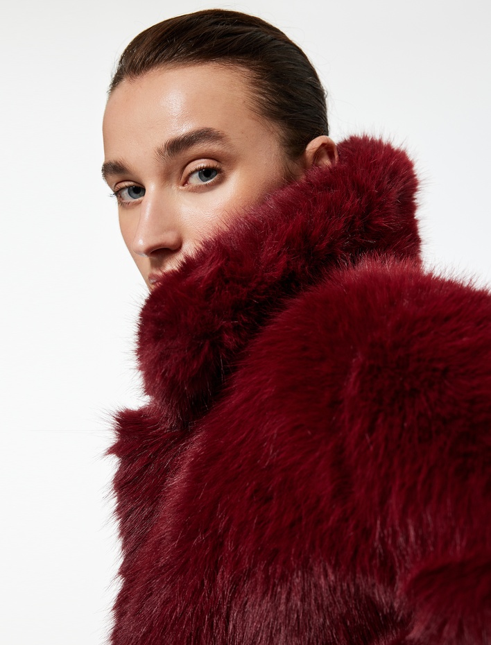  Suni Kürk Mont Uzun Kollu Crop