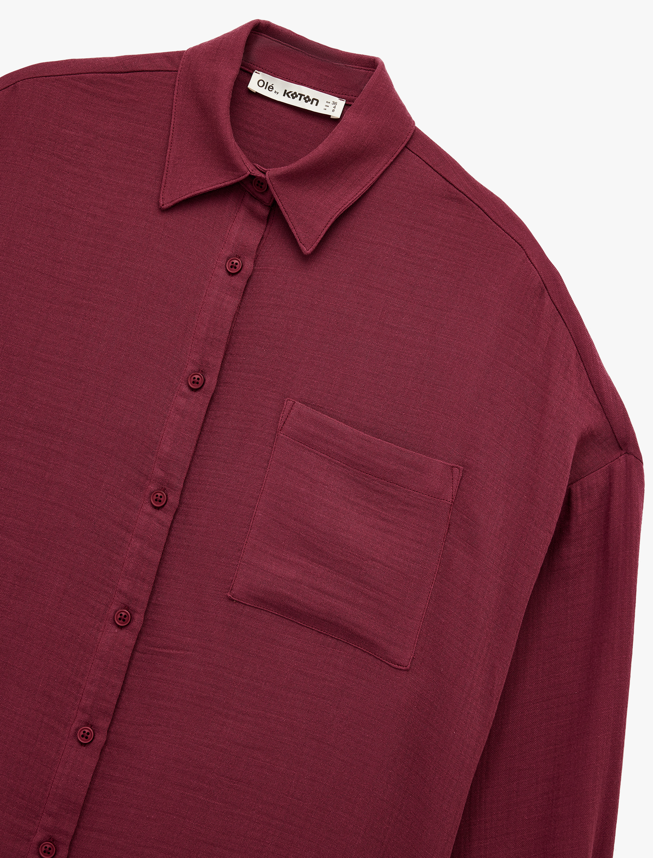   Uzun Kollu Gömlek Yaka Pamuklu Oversize Gömlek