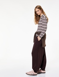 Rahat Kalıp Lastikli Paçalı Pamuklu Eşofman Altı