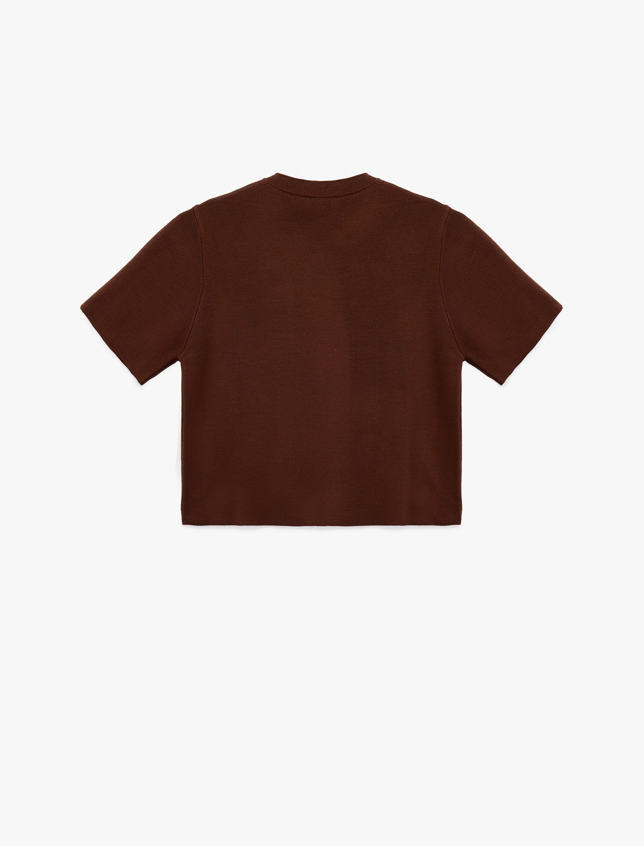   Kısa Kollu Bisiklet Yaka Düğme Detaylı Cepli Triko Hırka