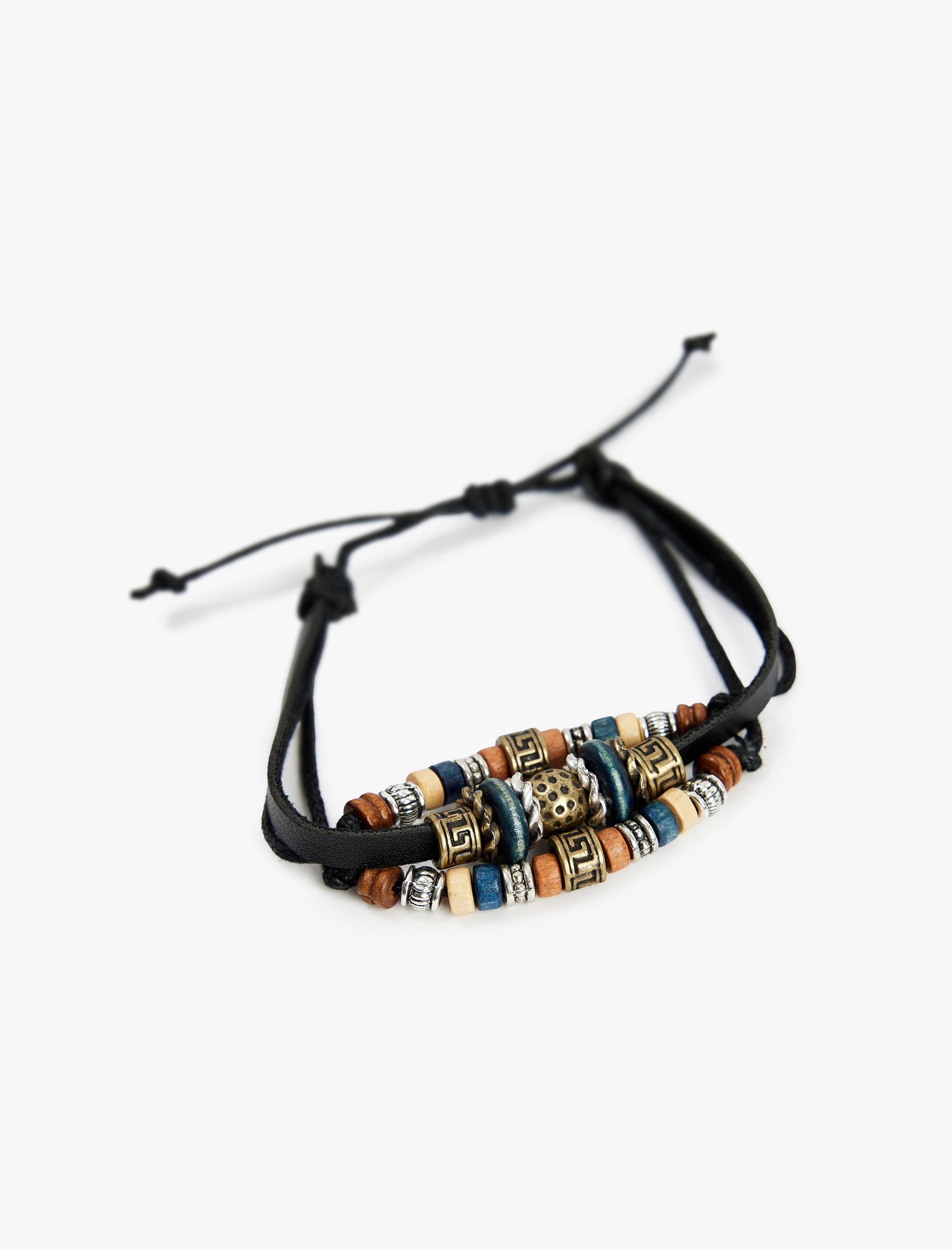  Erkek Çok Renkli Boncuklu Suni Deri Bileklik