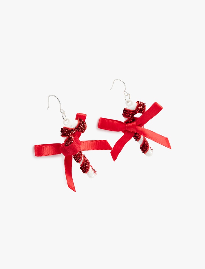 Kadın Fiyonklu Pullu Yılbaşı Küpe