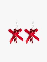 Fiyonklu Pullu Yılbaşı Küpe