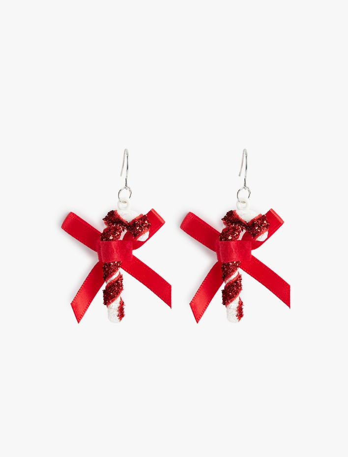 Kadın Fiyonklu Pullu Yılbaşı Küpe