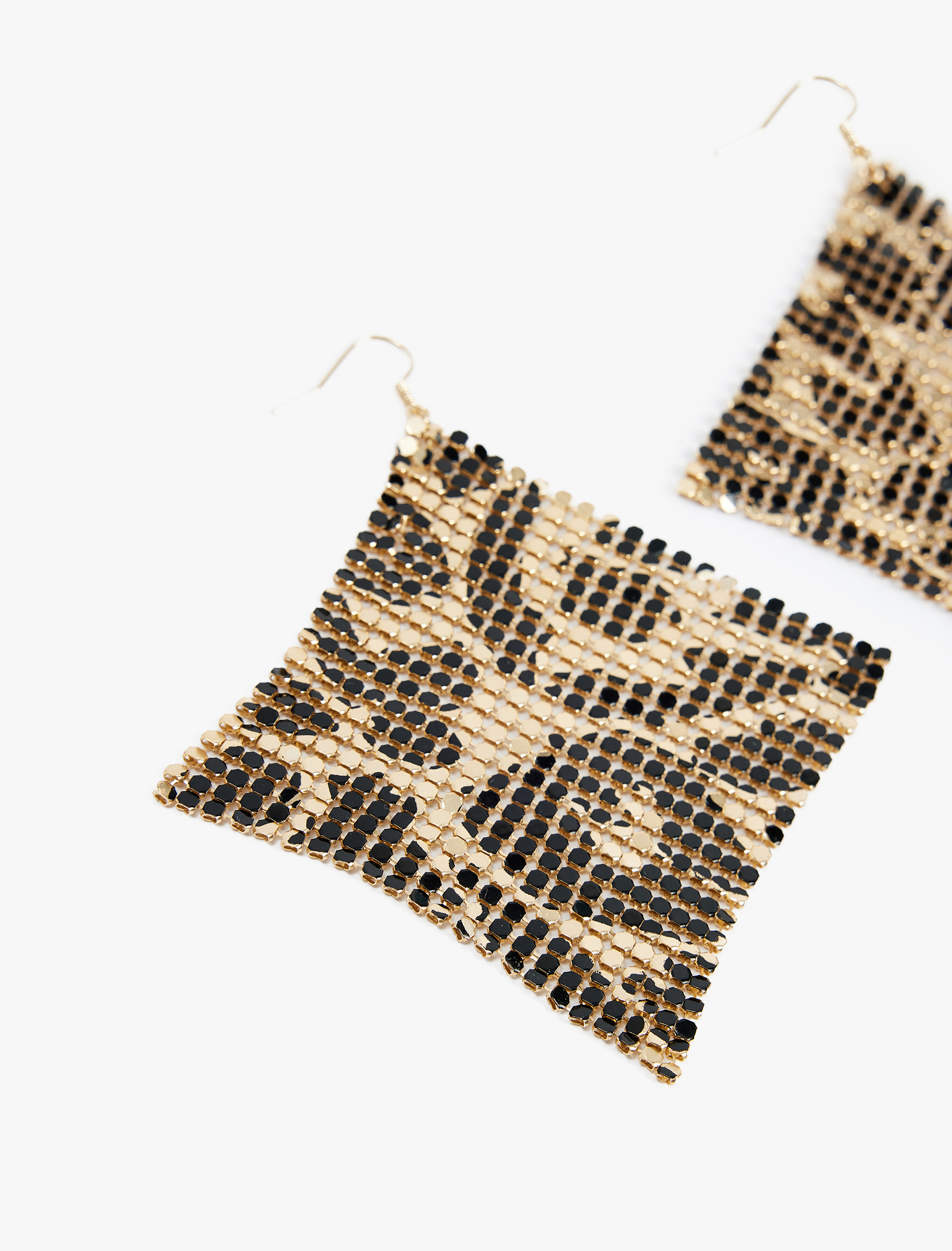  Kadın Leopar Desenli Sallantılı Ağ Küpe