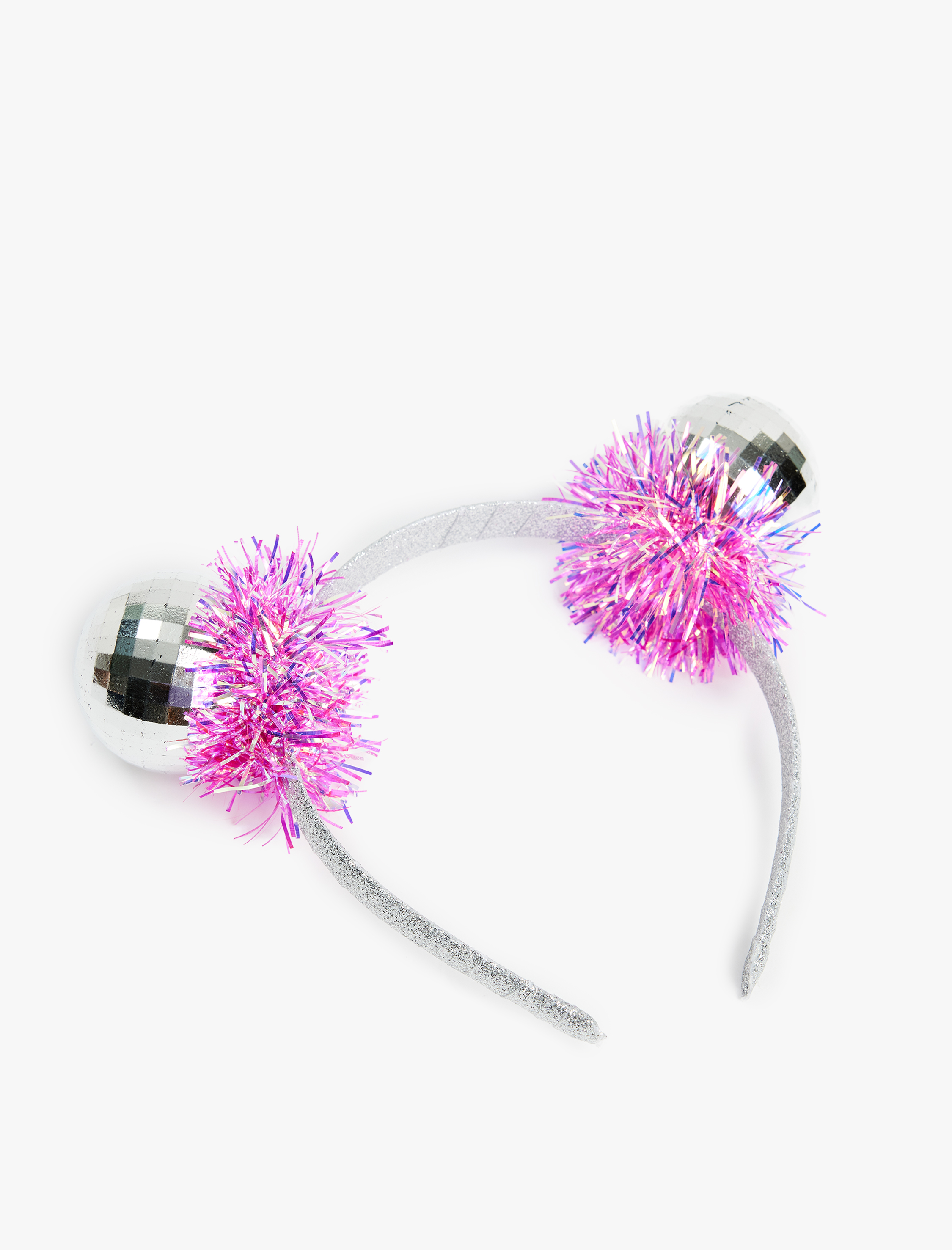  Kız Çocuk Simli Ponpon Aplikeli Yılbaşı Tacı