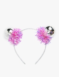 Simli Ponpon Aplikeli Yılbaşı Tacı