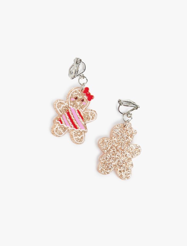 Kadın Çok Renkli Sallantılı Klipsli Kurabiye Küpe