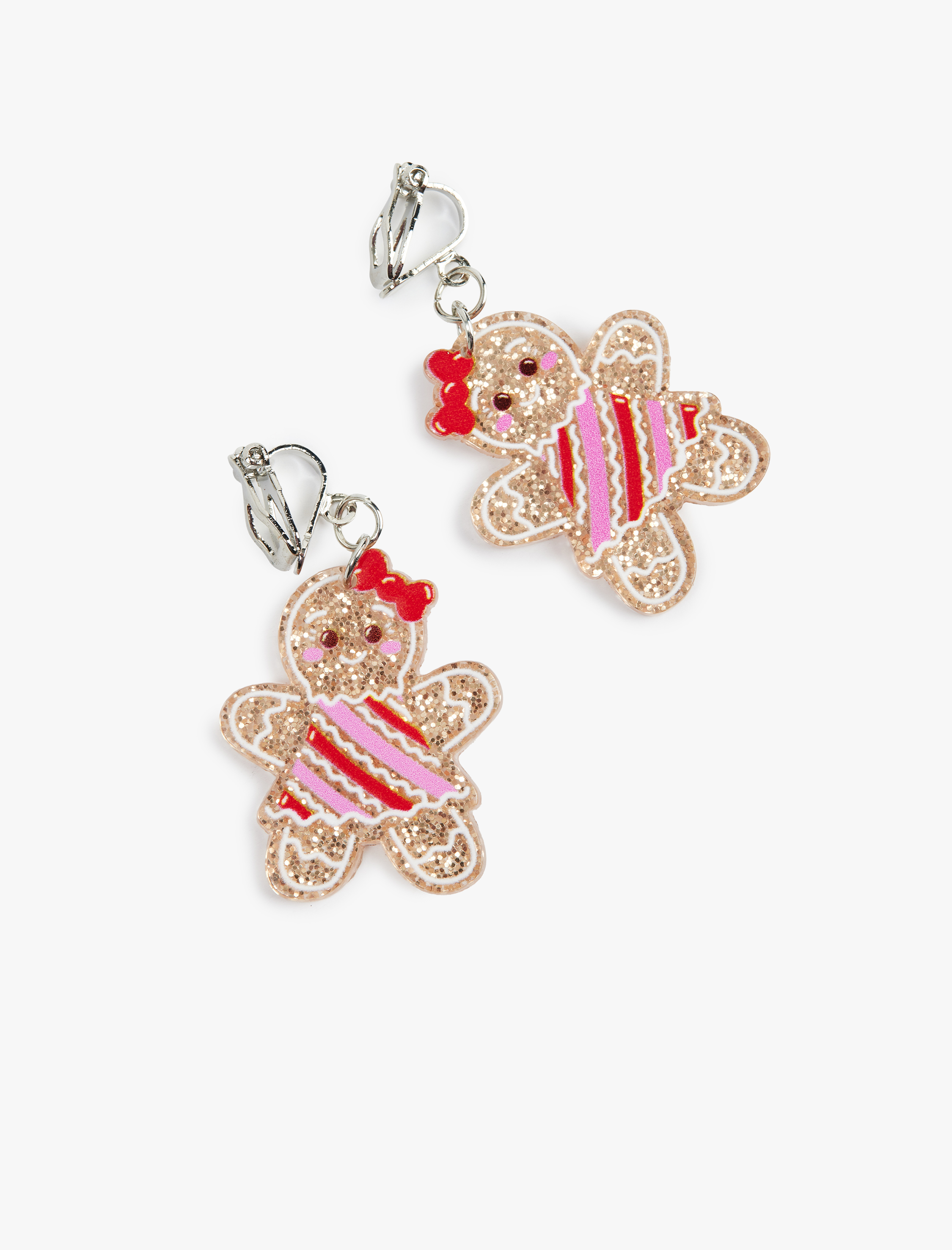  Kadın Çok Renkli Sallantılı Klipsli Kurabiye Küpe