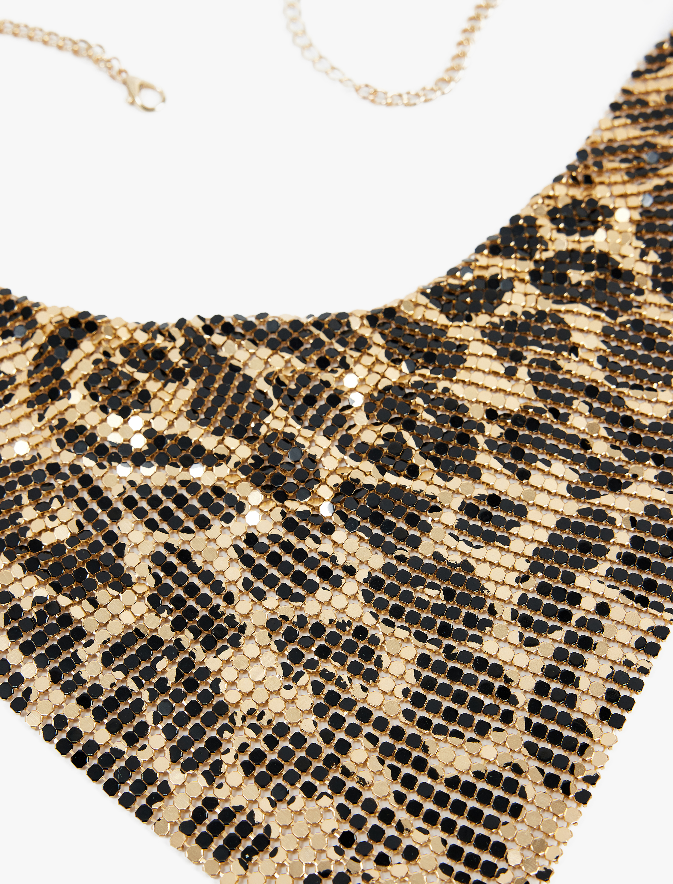 Kadın Leopar Desenli Metal Bandana Kolye