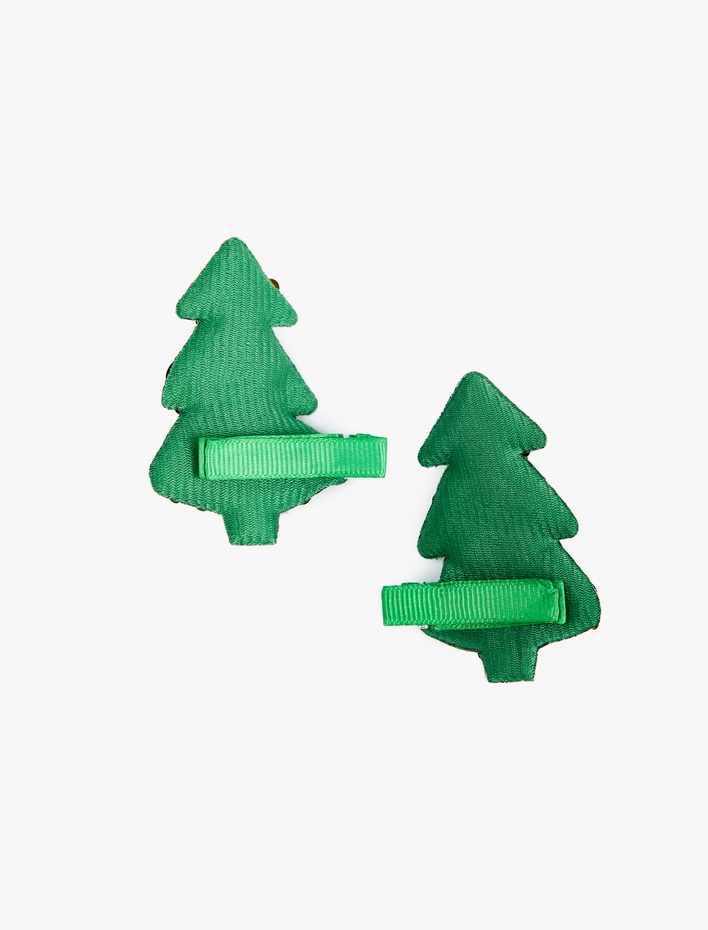 Kız Çocuk Pullu Payetli Çam Ağacı Detaylı Toka Seti