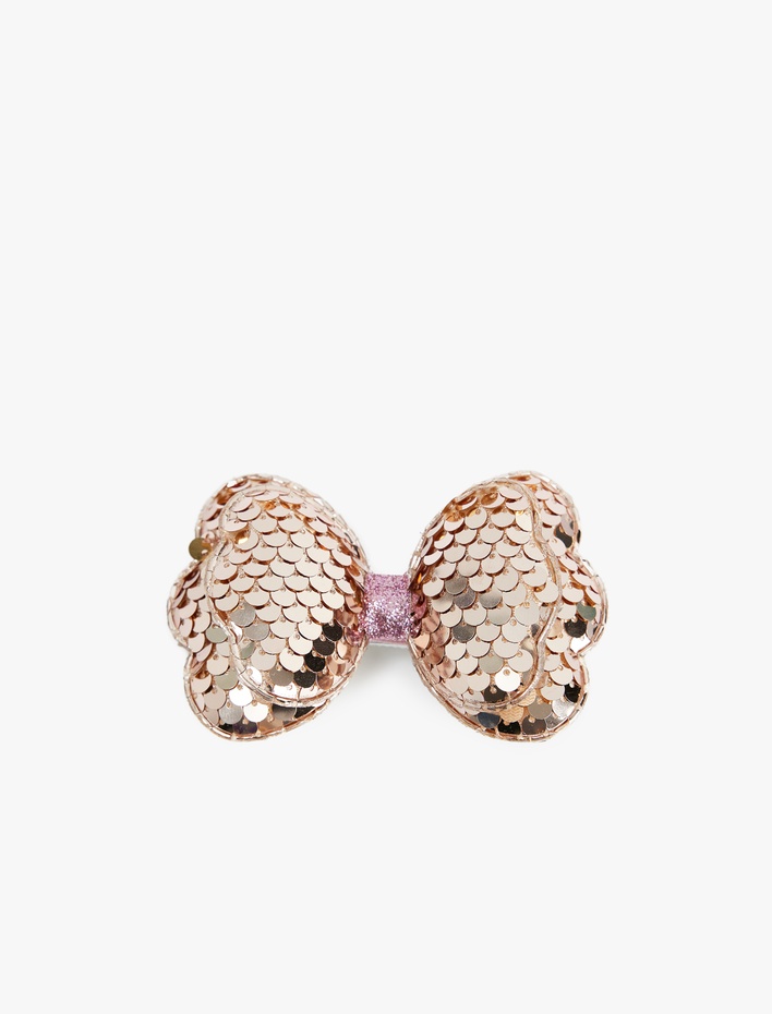 Kız Çocuk Pullu Payetli Fiyonk Saç Tokası