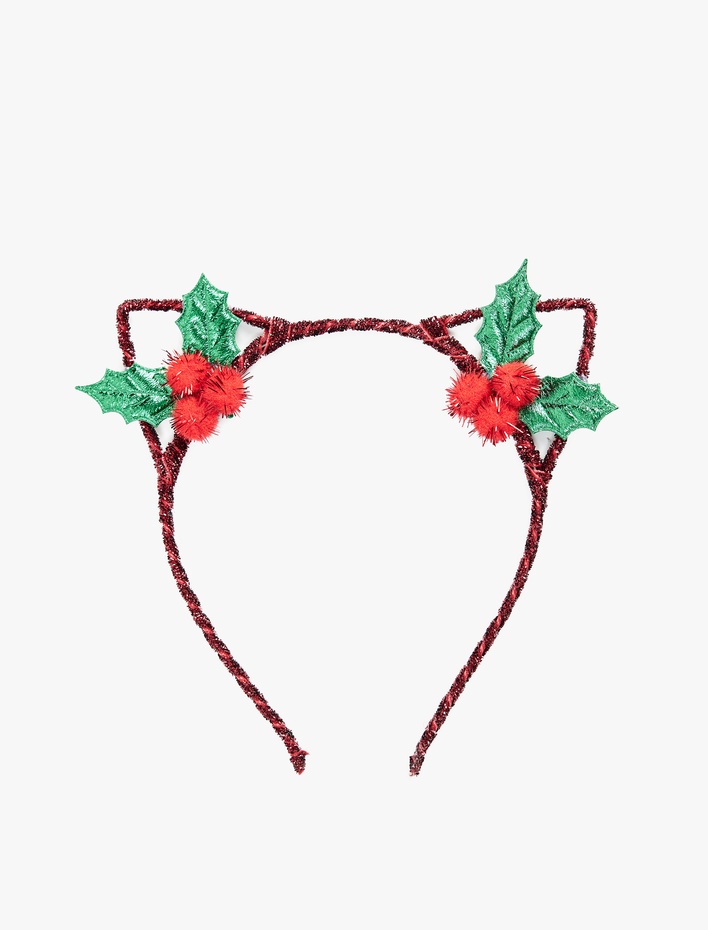 Kadın Yılbaşı Çiçeği Detaylı Kulak Aplikeli Yılbaşı Tacı