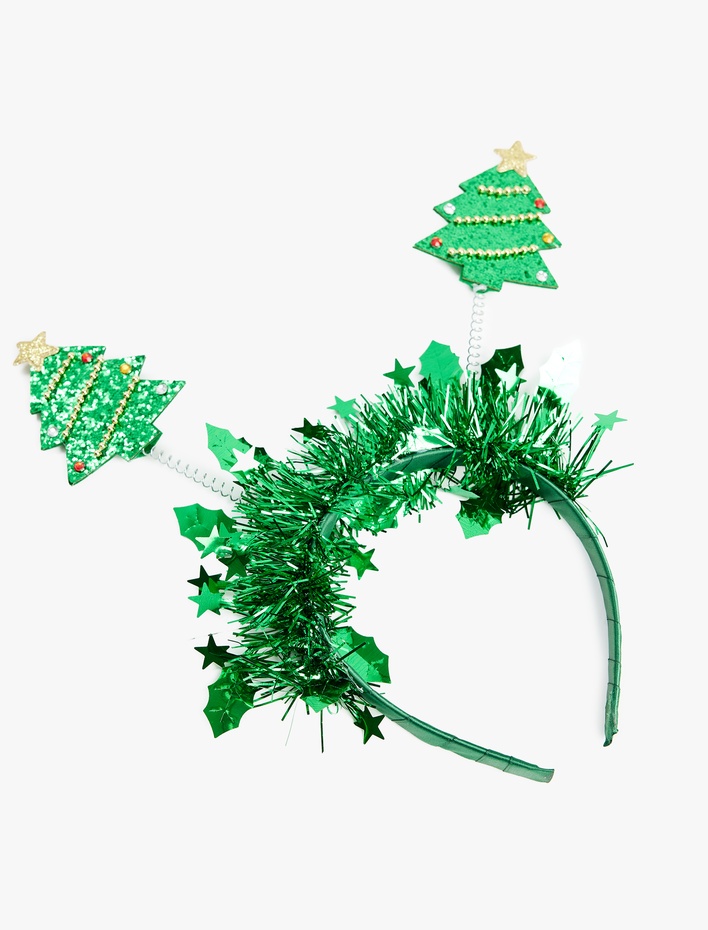 Kadın Simli Çam Ağacı Aplikeli Yılbaşı Tacı