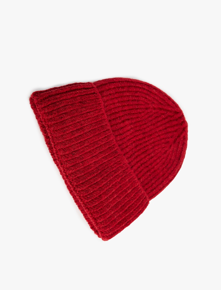 Kadın Katlı Basic Triko Bere