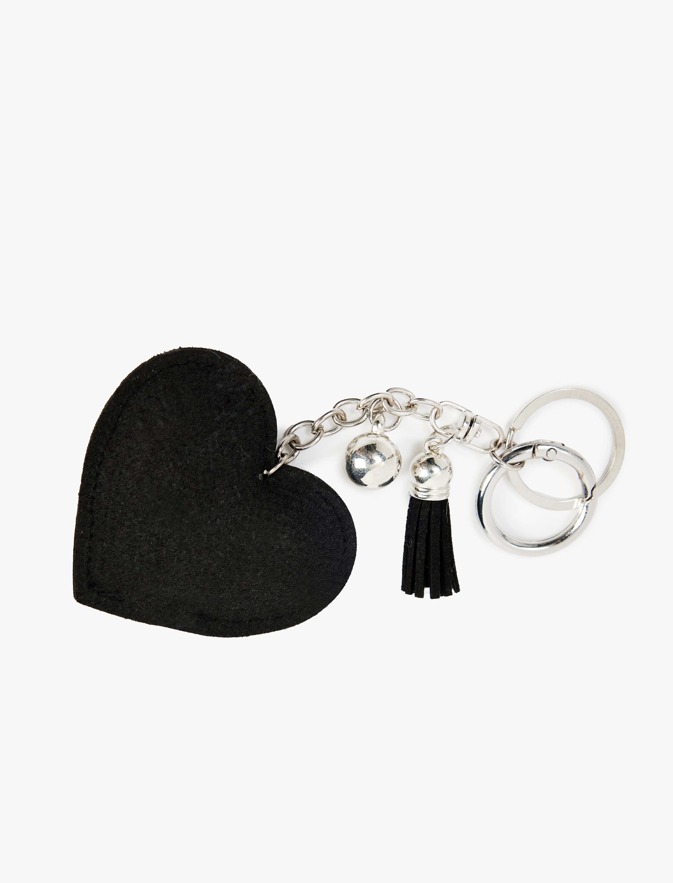  Kadın Püsküllü Taşlı Leopar Desenli Kalpli Anahtarlık