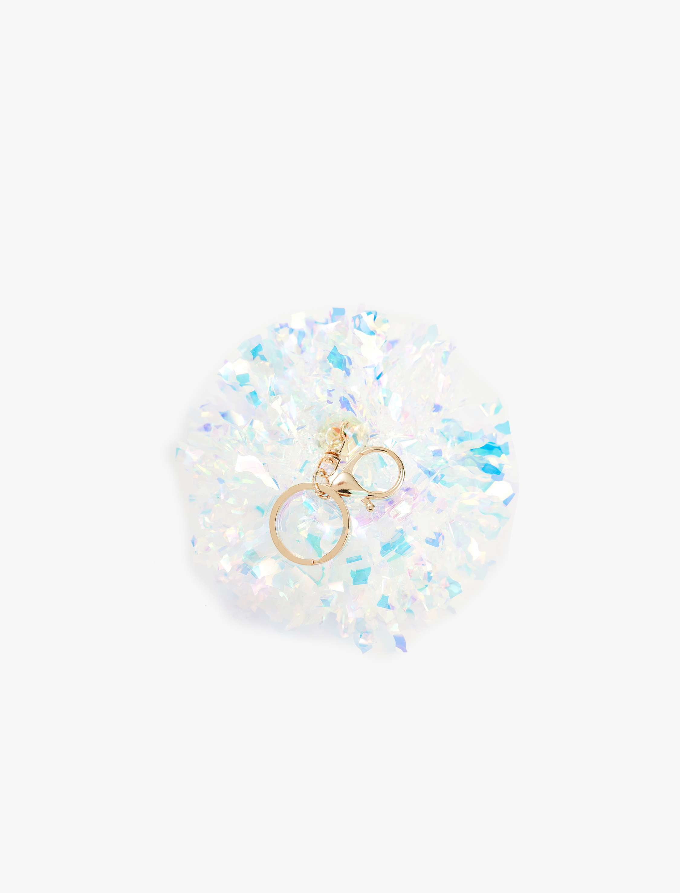  Kadın Metalik Detaylı Yuvarlak Pullu Anahtarlık