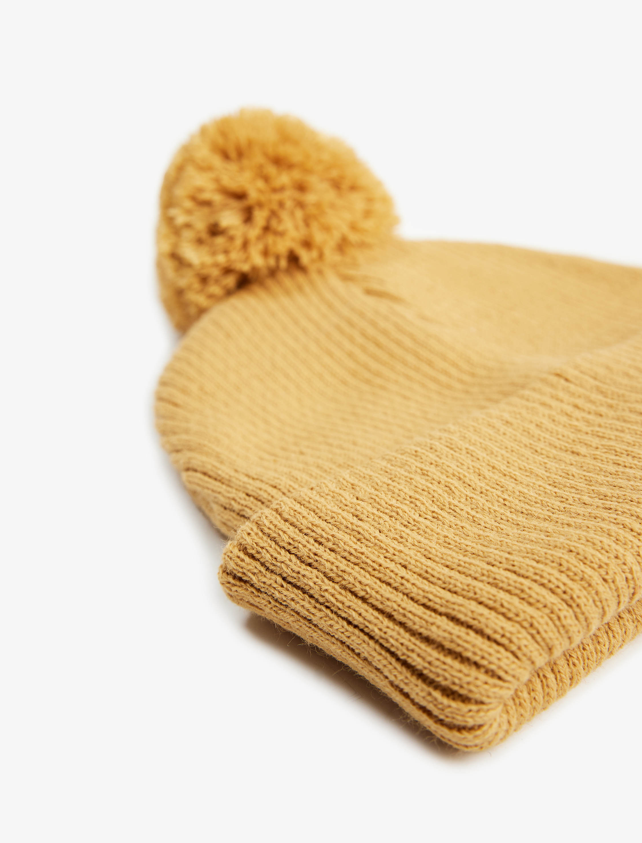 Erkek Bebek Ponpon Detaylı Örgü Triko Bere