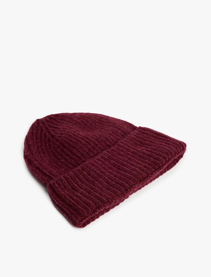 Kadın Katlı Basic Triko Bere