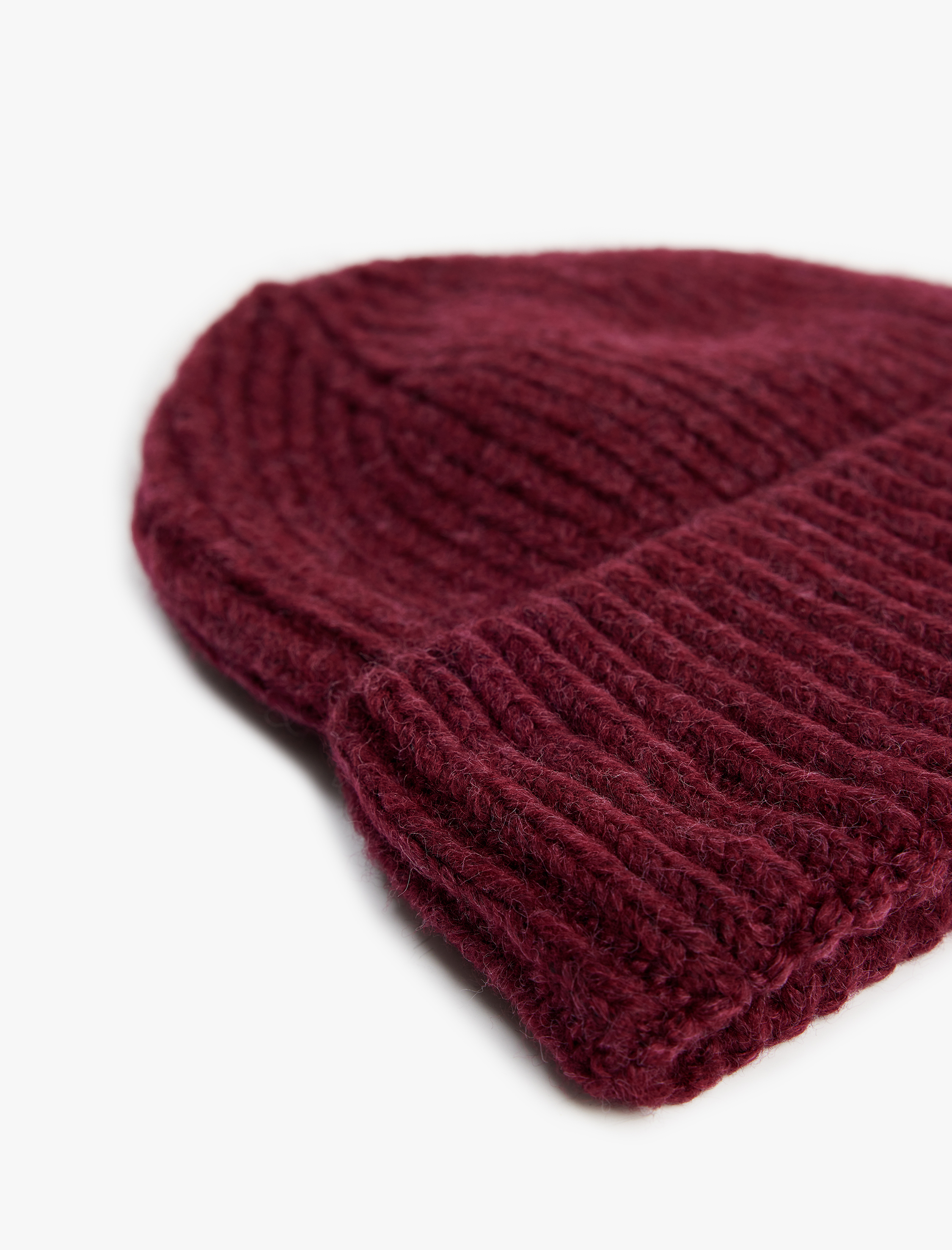  Kadın Katlı Basic Triko Bere