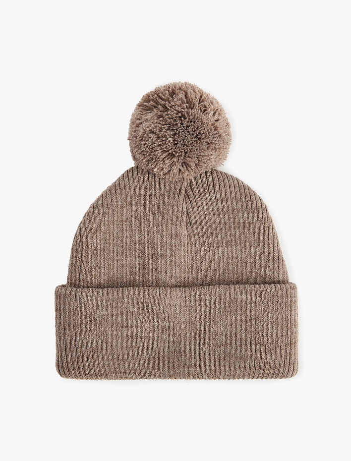 Erkek Bebek Ponpon Detaylı Örgü Triko Bere