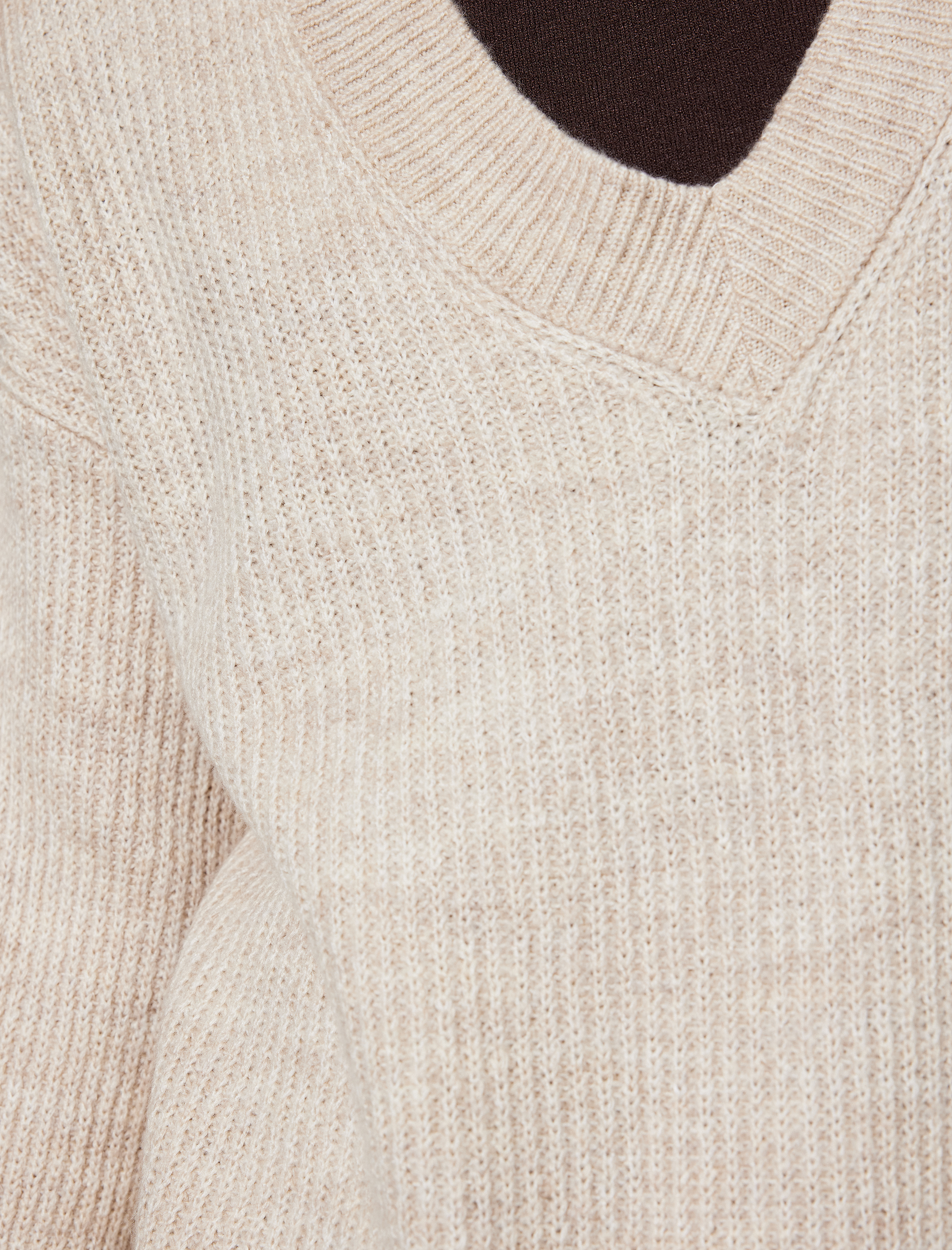 Uzun Kollu V Yaka Basic Triko Kazak