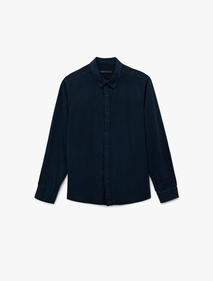  Regular Fit Uzun Kollu Düğmeli Klasik Yaka Gömlek