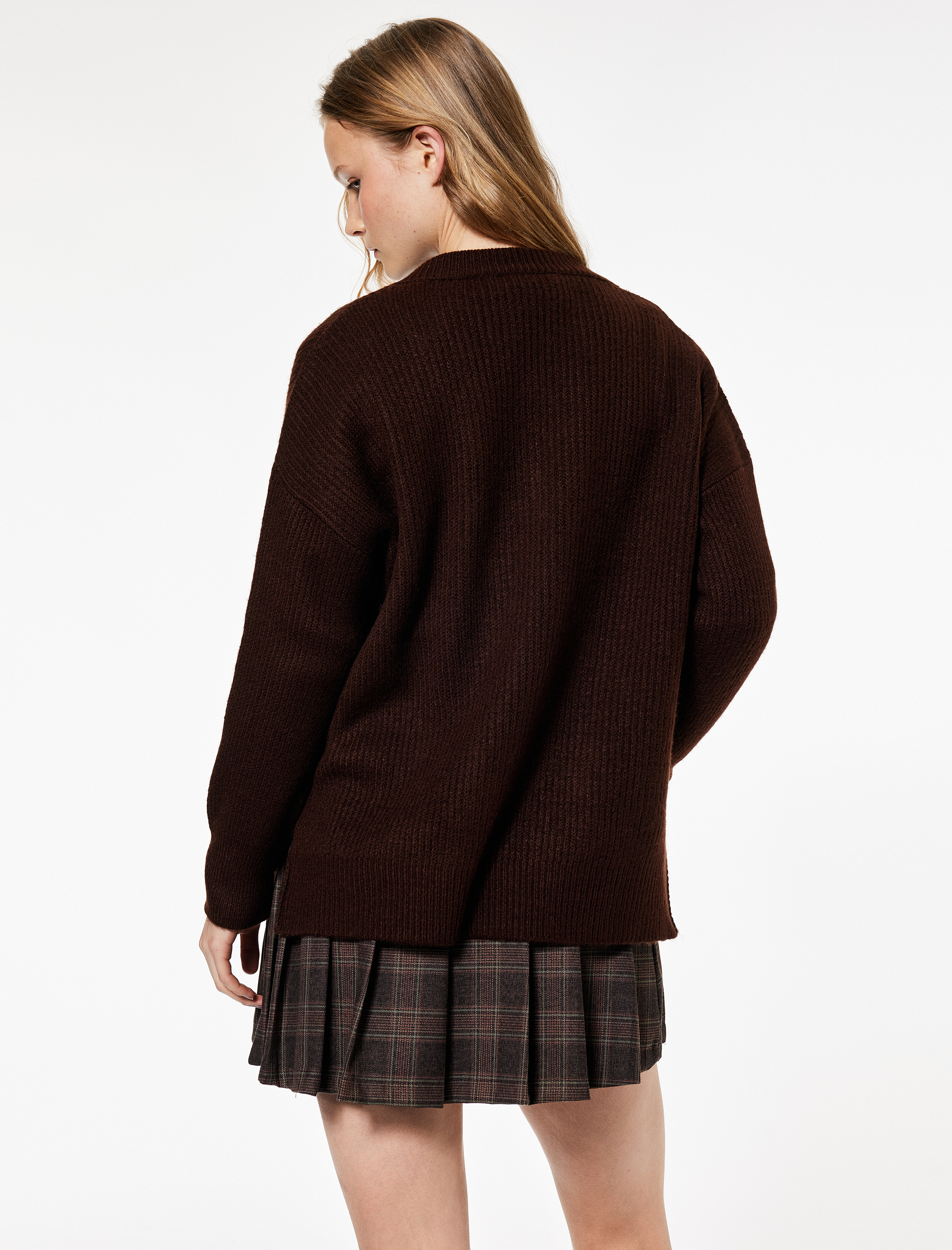 Uzun Kollu V Yaka Basic Triko Kazak