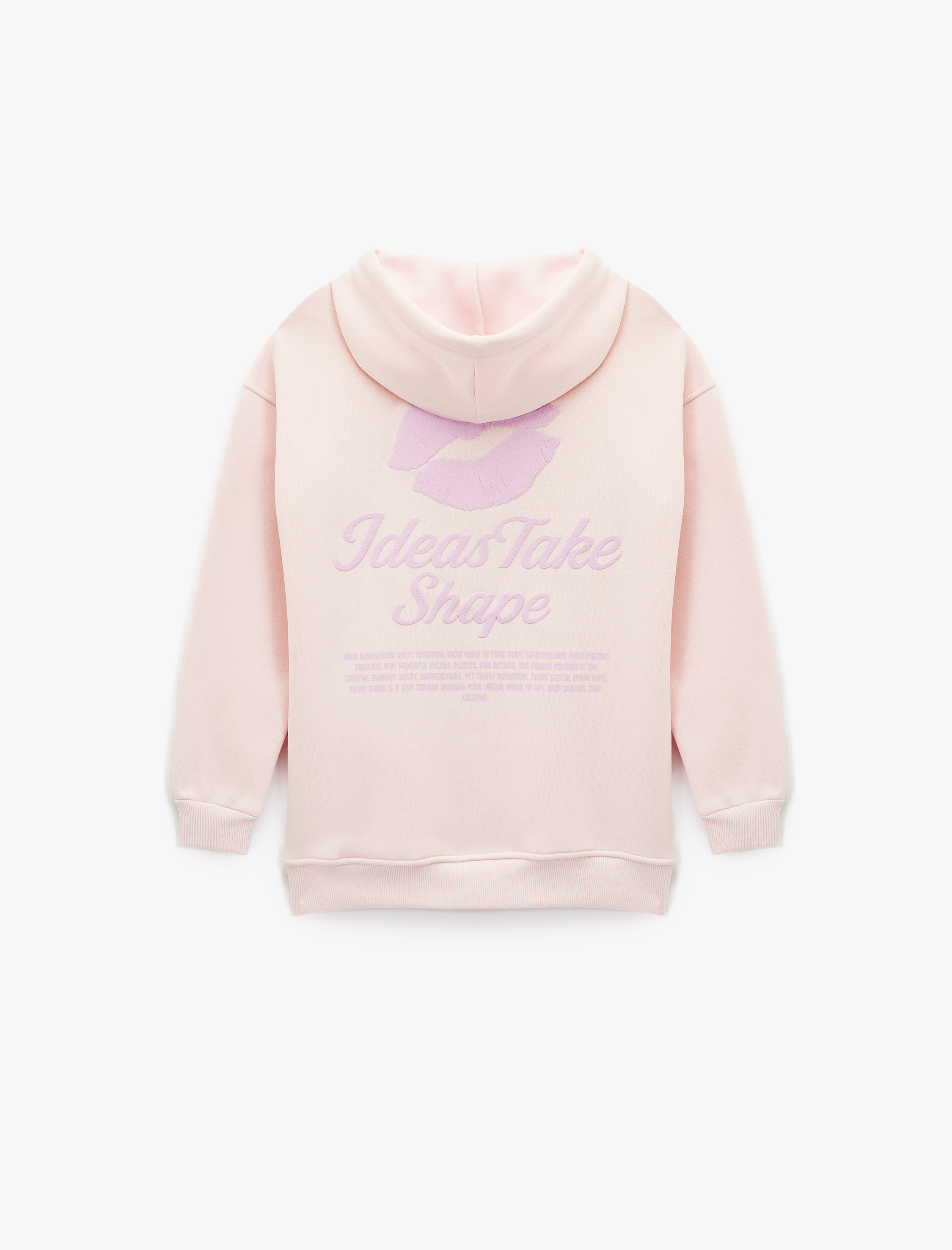   Uzun Kollu Kapüşonlu Baskılı Oversize Sweatshirt