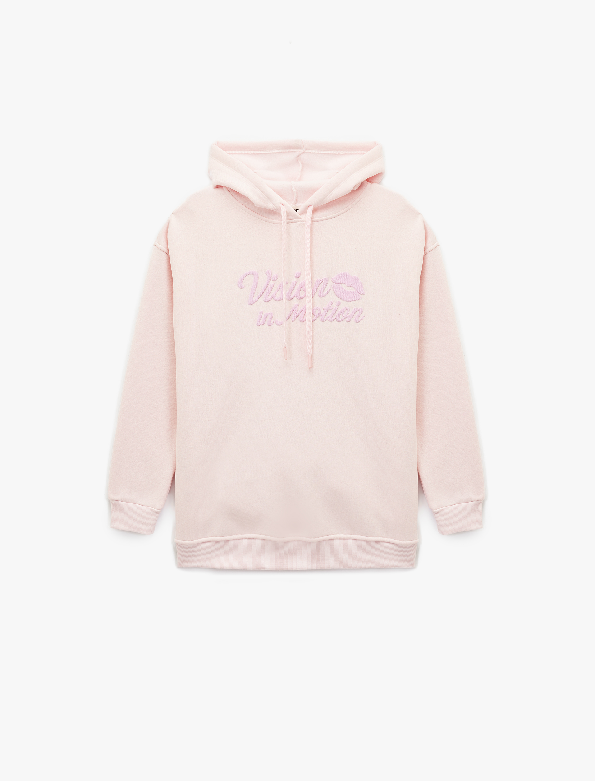   Uzun Kollu Kapüşonlu Baskılı Oversize Sweatshirt