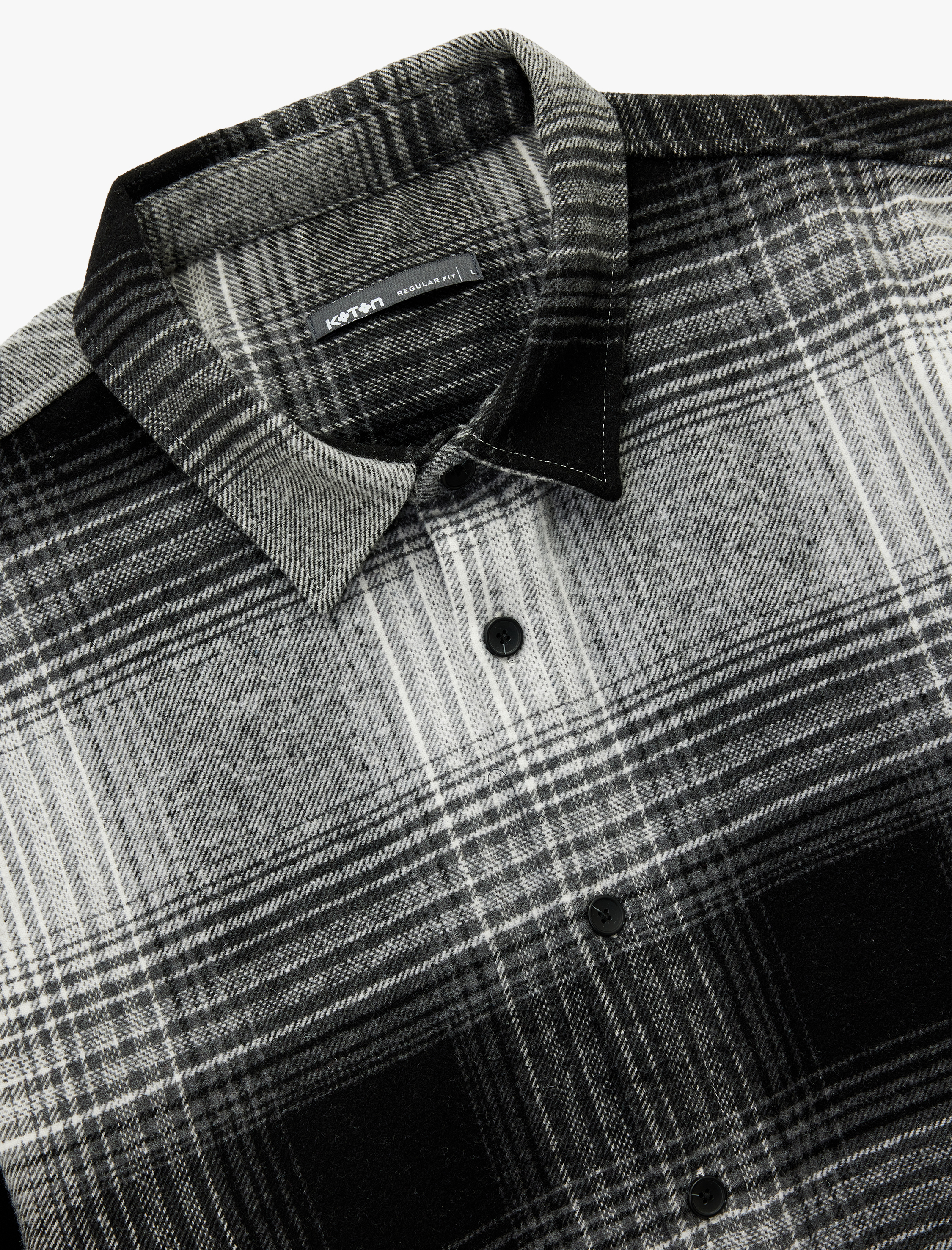 Regular Fit Uzun Kollu Desenli Klasik Yaka Oduncu Gömleği