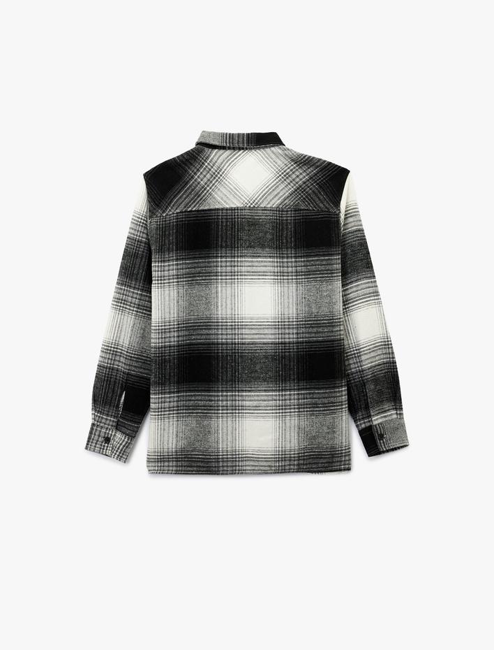  Regular Fit Uzun Kollu Desenli Klasik Yaka Oduncu Gömleği